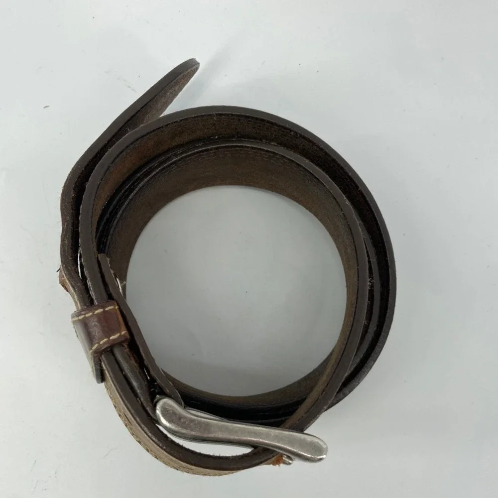 Wrangler Brown Leather Belt Men 44‎ Western 1.5
